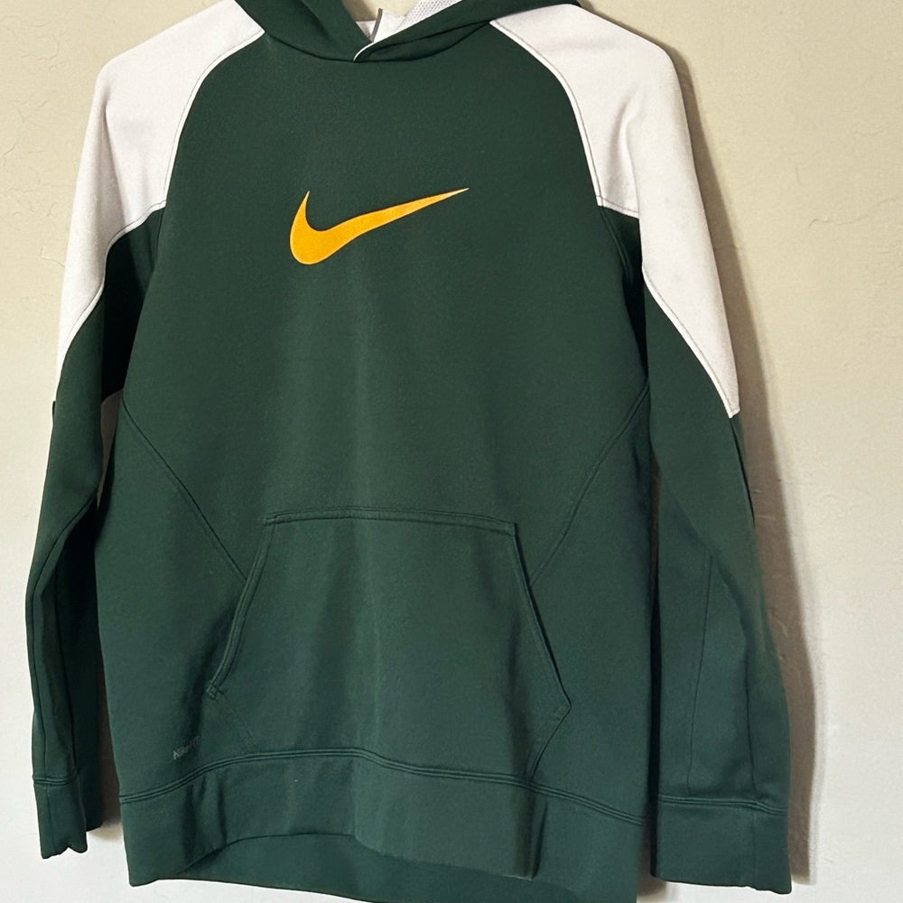 Nike Green and White Sweatshirt with Classic Design